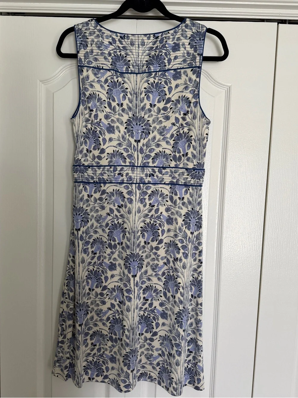 Tory Burch Blue and White Floral Sleeveless Mini Dress